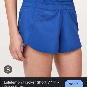 Lululemon Tracker Mid Rise Short “4 Cyber Blue Size 6